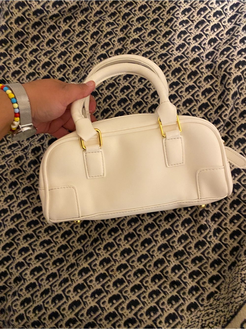 White Mini Top-Handle Bag - Picture 4 of 9